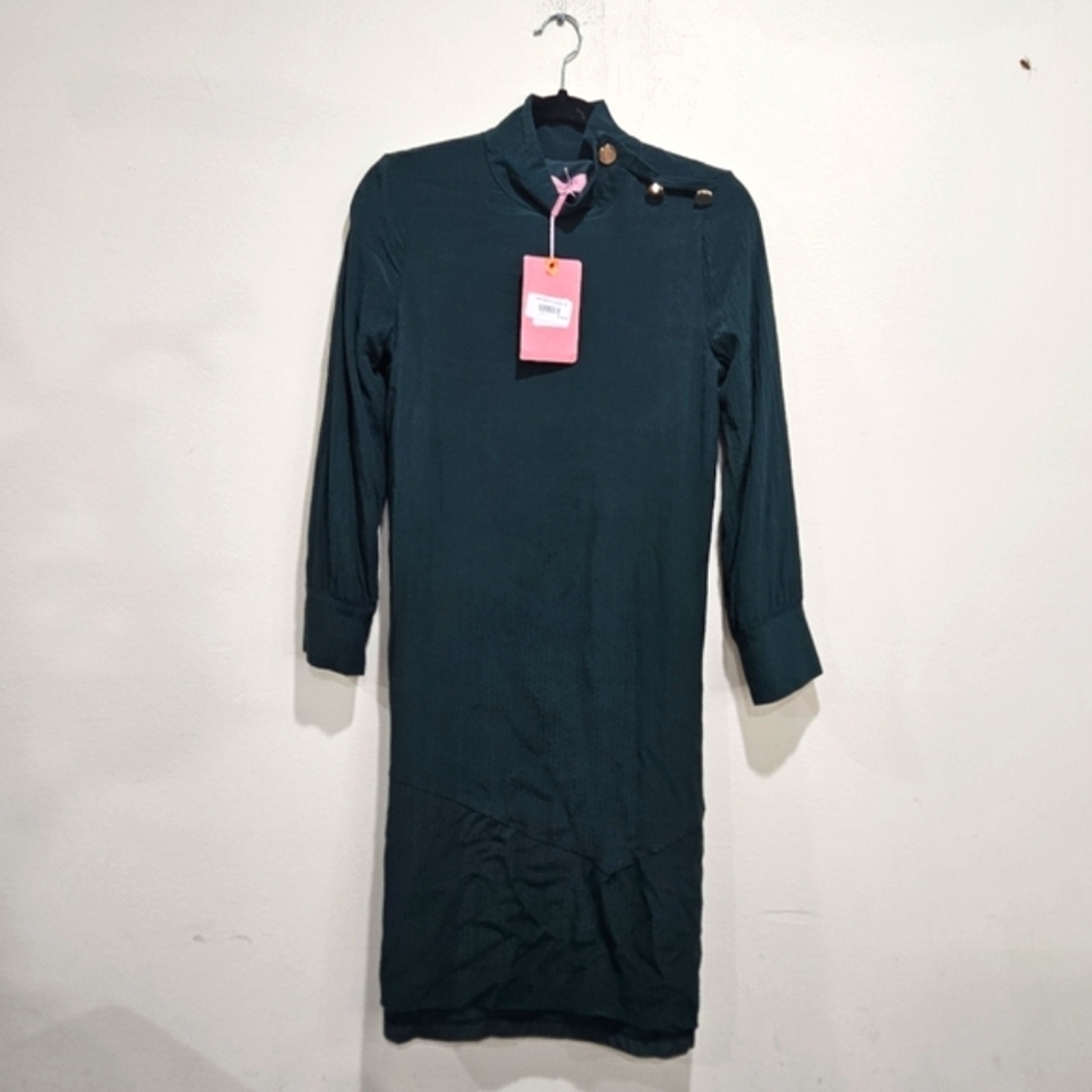 Mauve Mock Neck Midi Dress NWOT